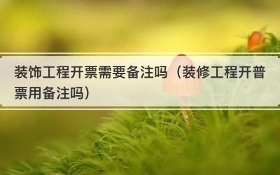 装饰工程开票需要备注吗（装修工程开普票用备注吗）